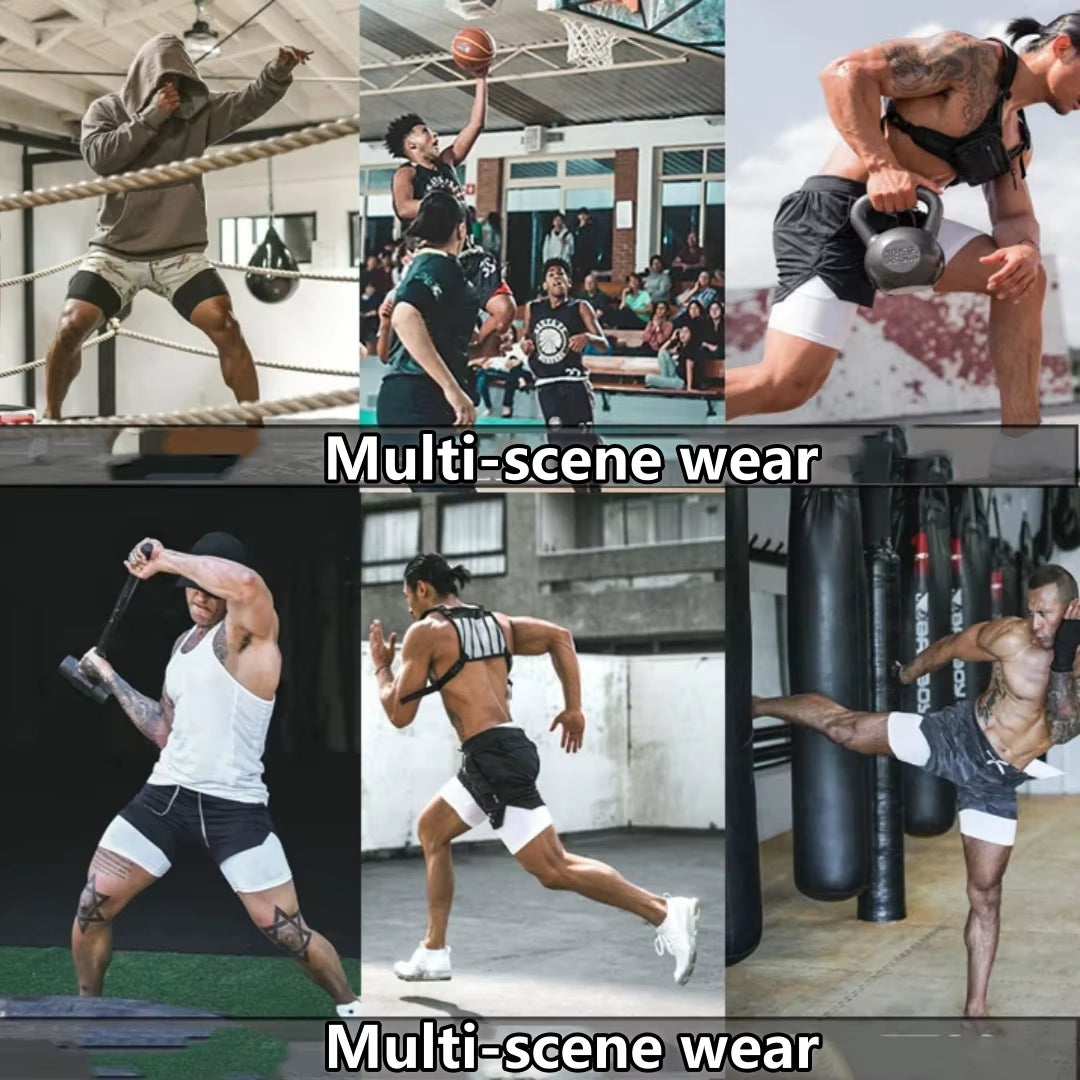 Fashion Boxing Shorts Boxers Gym Sports 2 in 1 Double-Decker Trunks Quick Dry Workout Training Gym Fitness Jogging Shorts Summer