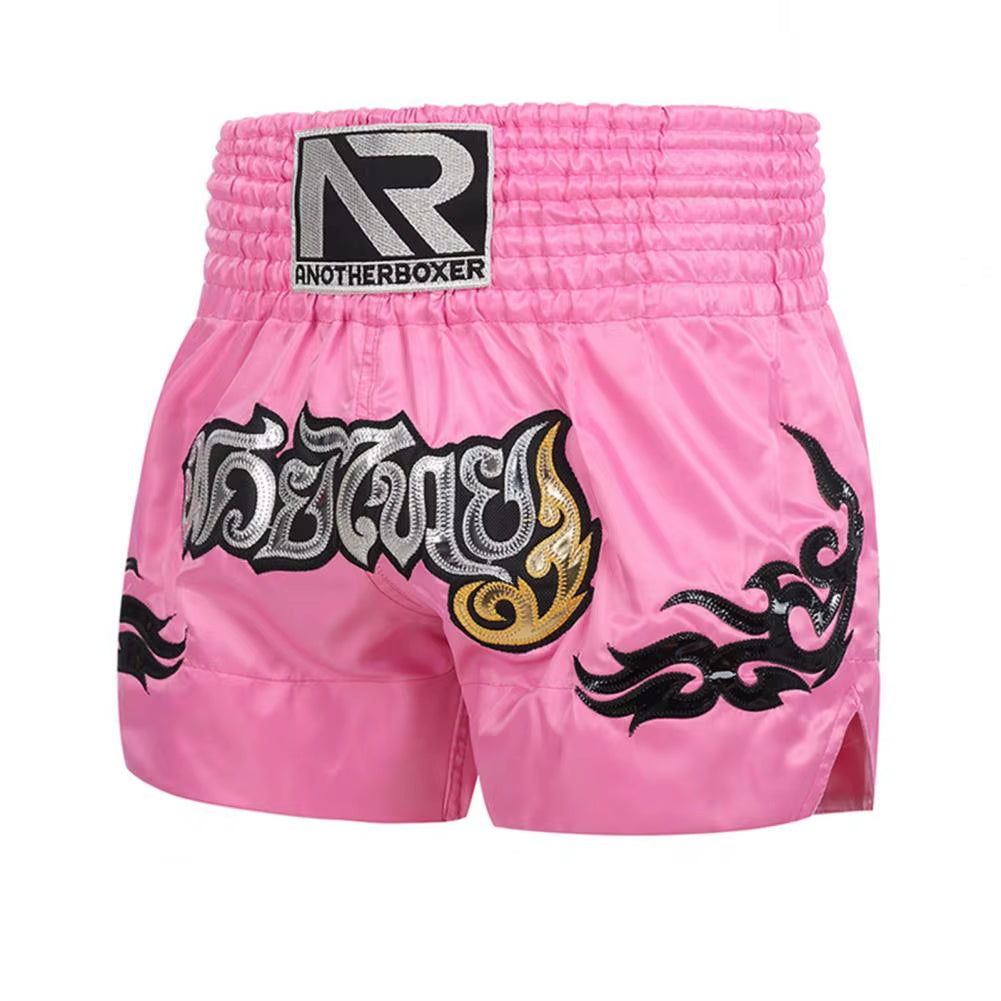 Sports Boxing Shorts Women Men High Elasticity Breathable Muay Thai Cord Design Trunks Kickboxing Shorts